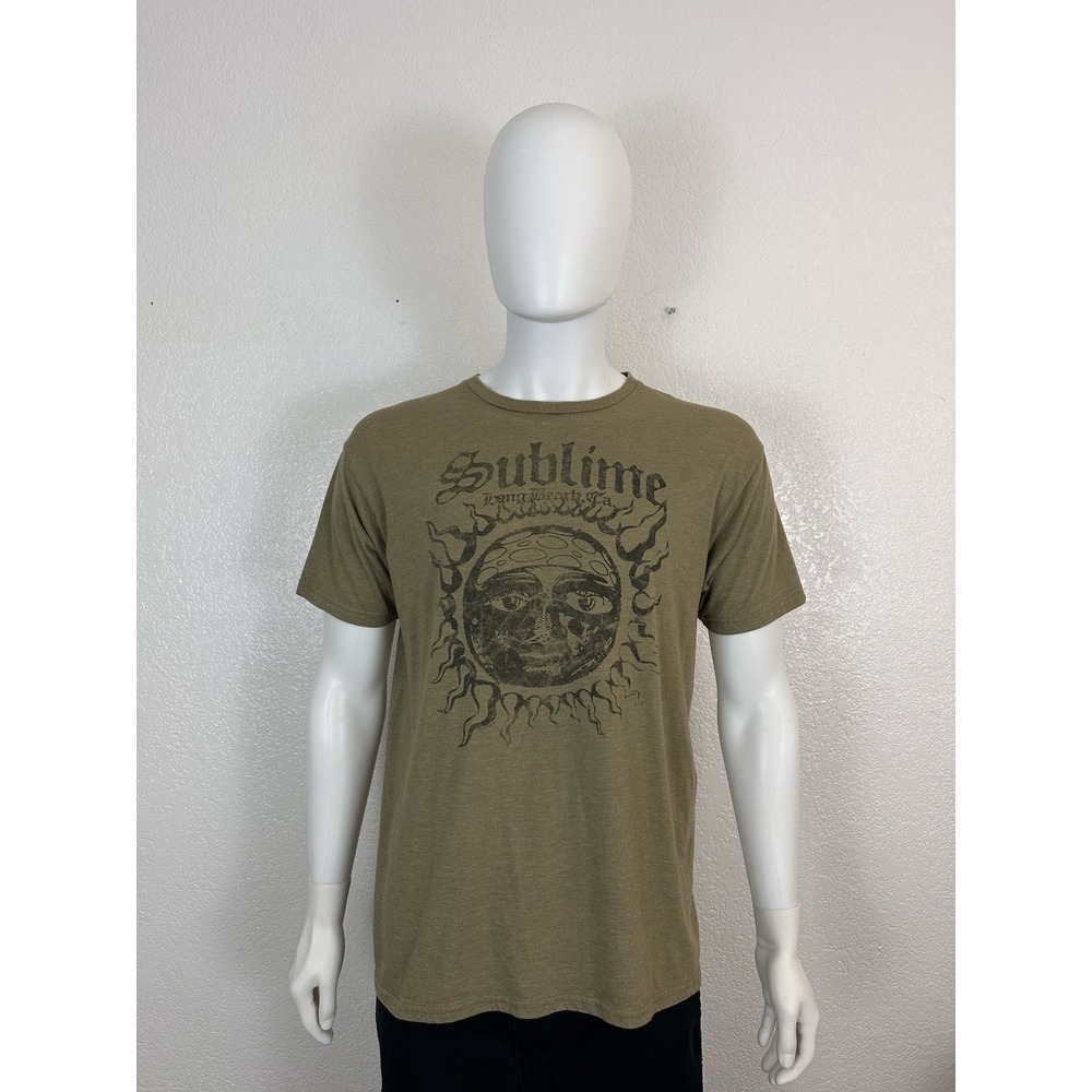 Sublime Sun Face T-Shirt Olive Green Size Large Live Nation Merchandise